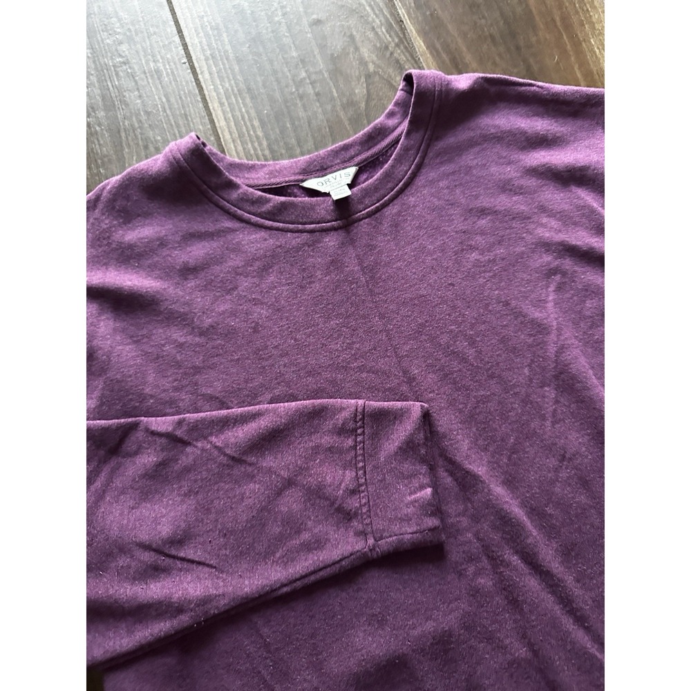 Orvis Womens XL Purple Modal Blend Sweatshirt Long Sleeve Fleece‎ Pullover